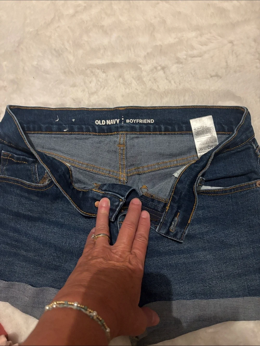 Old Navy Dark Indigo Rolled Cuff Denim Shorts